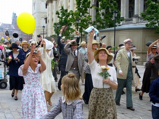 Jasielscy ułani na planie filmu