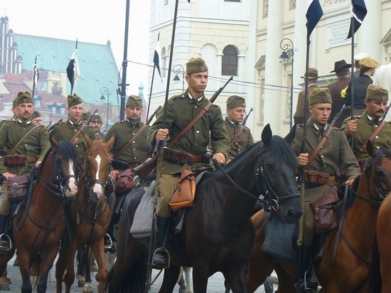 Jasielscy ułani na planie filmu