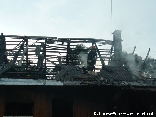 Pożar domu w Łysej Górze - 25.06.2009