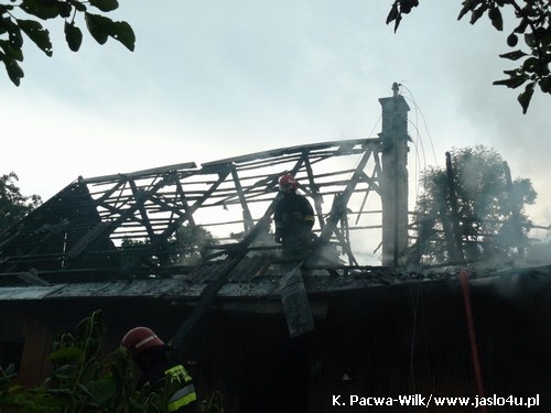 Pożar domu w Łysej Górze - 25.06.2009