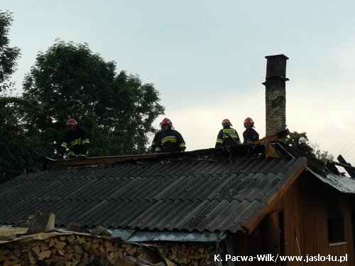 Pożar domu w Łysej Górze - 25.06.2009