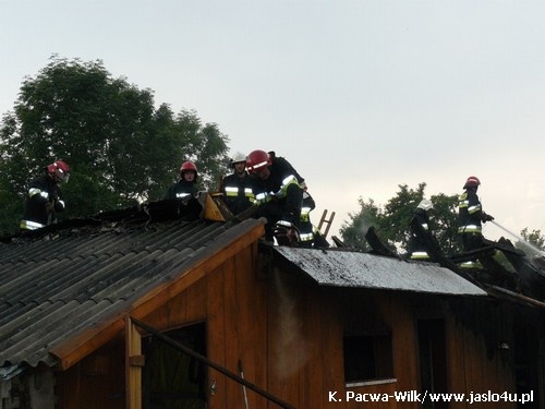 Pożar domu w Łysej Górze - 25.06.2009