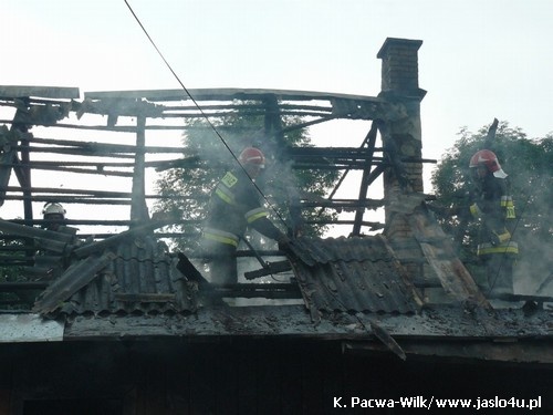 Pożar domu w Łysej Górze - 25.06.2009
