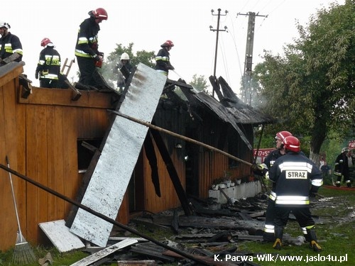 Pożar domu w Łysej Górze - 25.06.2009