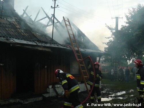 Pożar domu w Łysej Górze - 25.06.2009
