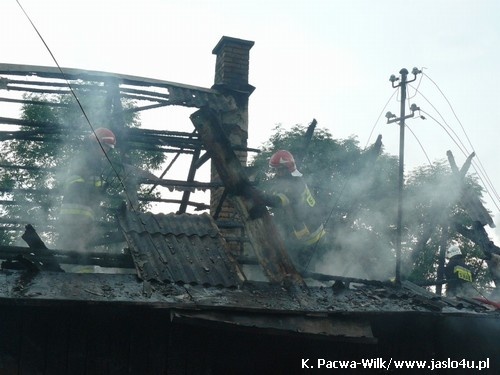 Pożar domu w Łysej Górze - 25.06.2009