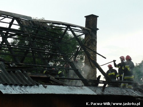 Pożar domu w Łysej Górze - 25.06.2009