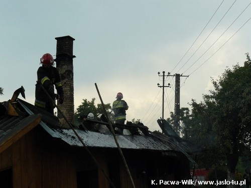 Pożar domu w Łysej Górze - 25.06.2009