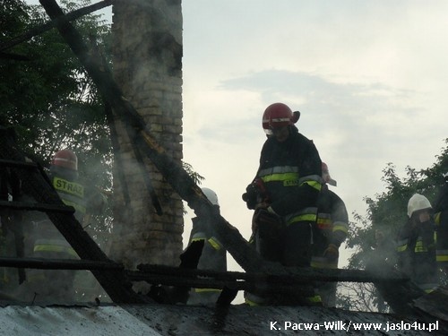 Pożar domu w Łysej Górze - 25.06.2009