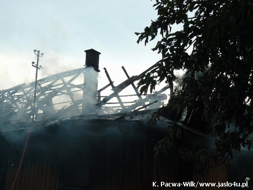 Pożar domu w Łysej Górze - 25.06.2009