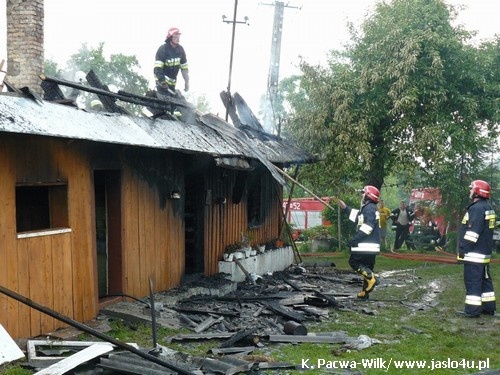 Pożar domu w Łysej Górze - 25.06.2009