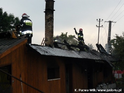 Pożar domu w Łysej Górze - 25.06.2009