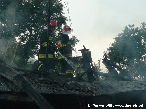 Pożar domu w Łysej Górze - 25.06.2009