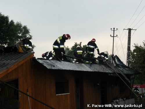 Pożar domu w Łysej Górze - 25.06.2009