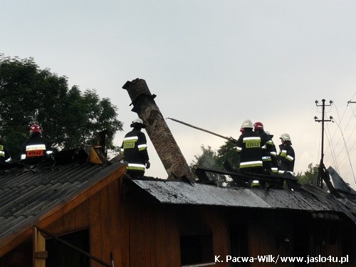 Pożar domu w Łysej Górze - 25.06.2009