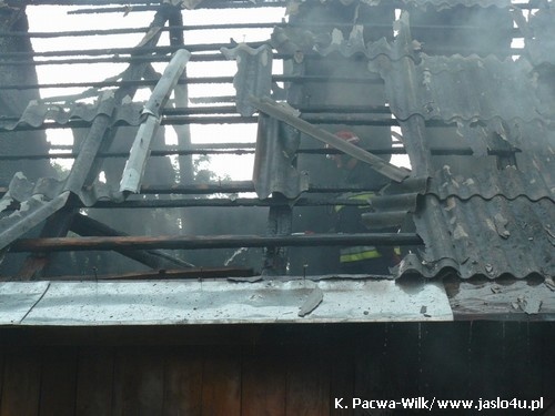Pożar domu w Łysej Górze - 25.06.2009