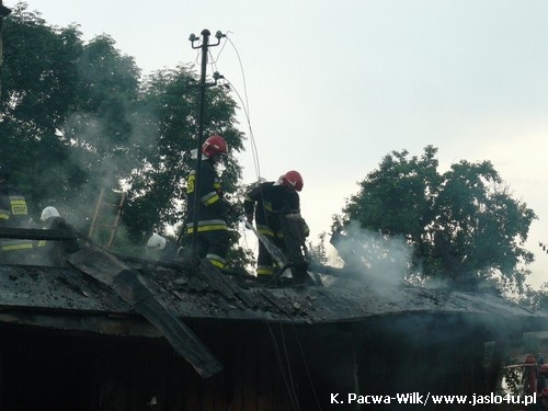 Pożar domu w Łysej Górze - 25.06.2009