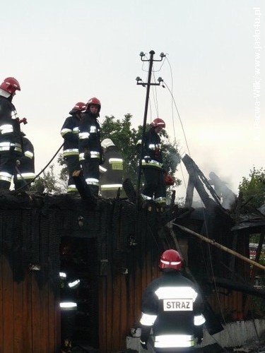 Pożar domu w Łysej Górze - 25.06.2009