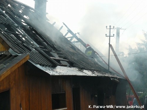 Pożar domu w Łysej Górze - 25.06.2009