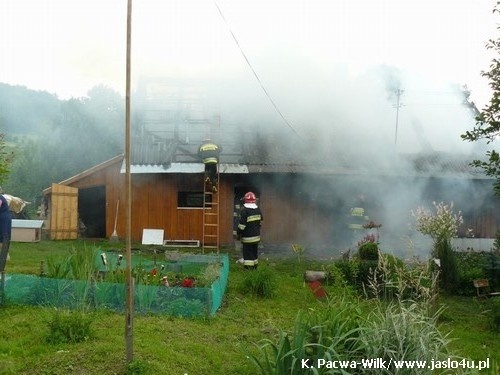 Pożar domu w Łysej Górze - 25.06.2009
