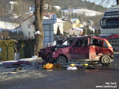 Wypadek w Krajowicach - 03.01.2009