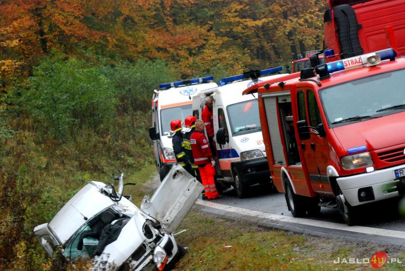 Wypadek na drodze  wojewódzkiej relacji Jasło-Rzeszów