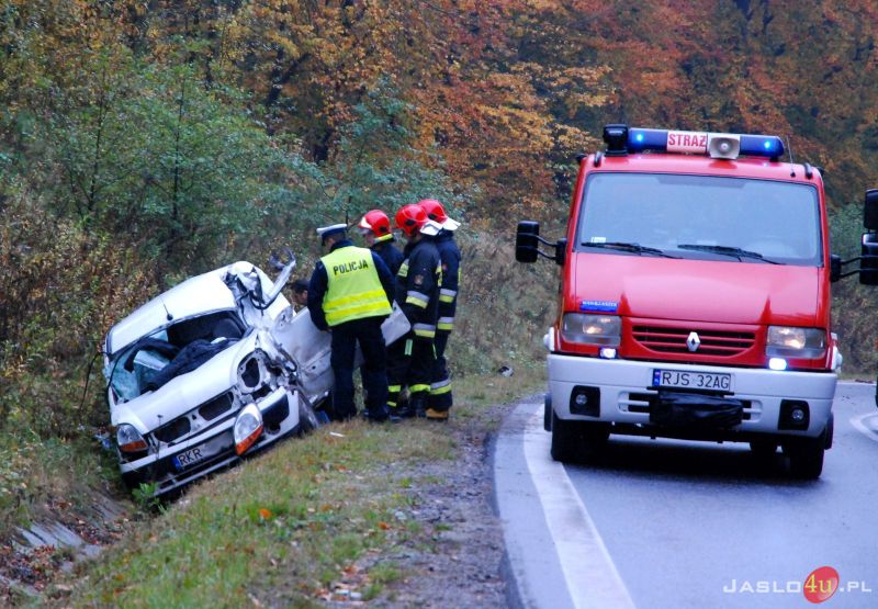 Wypadek na drodze  wojewódzkiej relacji Jasło-Rzeszów