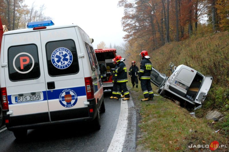 Wypadek na drodze  wojewódzkiej relacji Jasło-Rzeszów