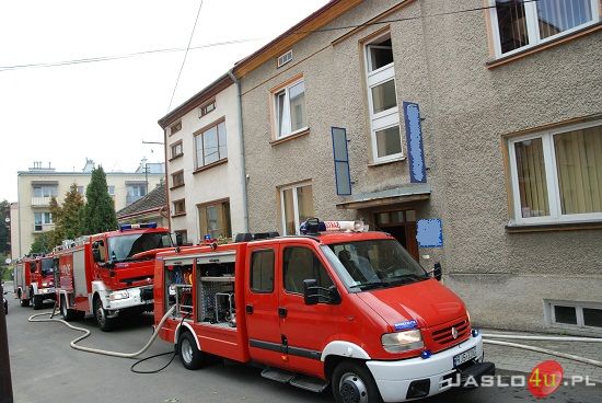 Pożar na ul. Basztowej w Jaśle