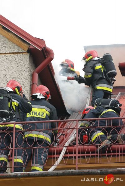 Pożar na ul. Basztowej w Jaśle