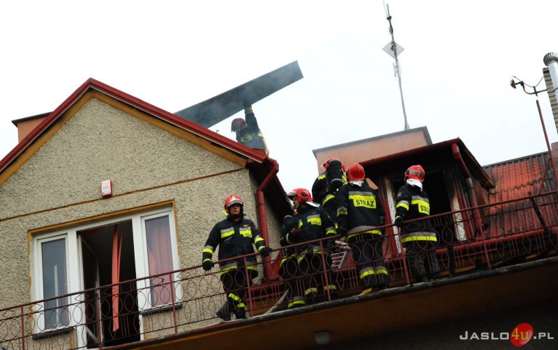 Pożar na ul. Basztowej w Jaśle