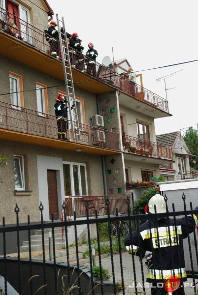 Pożar na ul. Basztowej w Jaśle