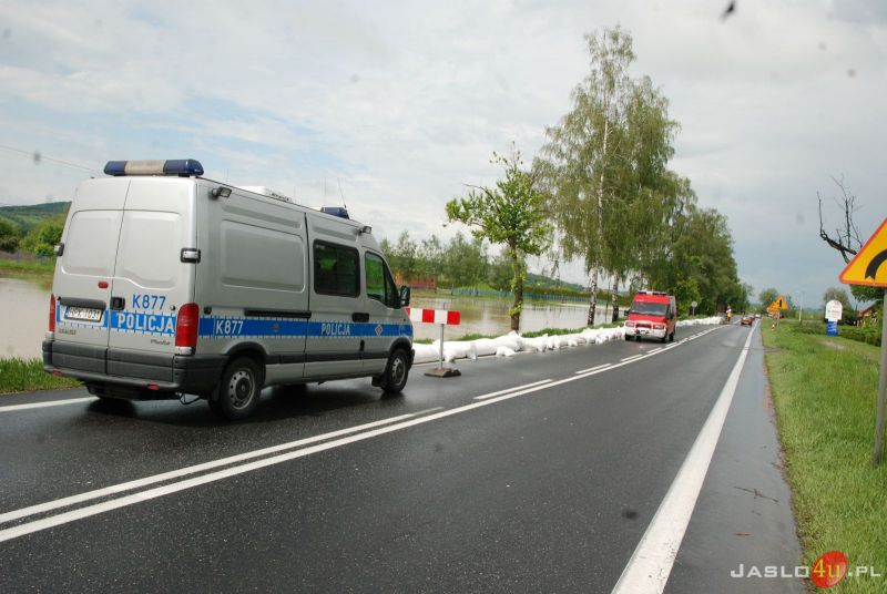 Poziom rzek i podtopienia w powiecie jasielskim