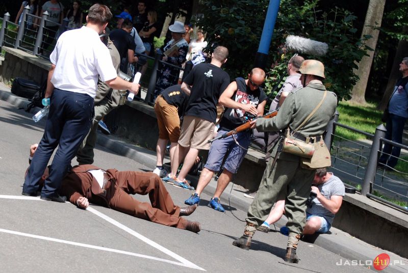 Zdjęcia do filmu "Akcja Pensjonat" na ulicach Jasła