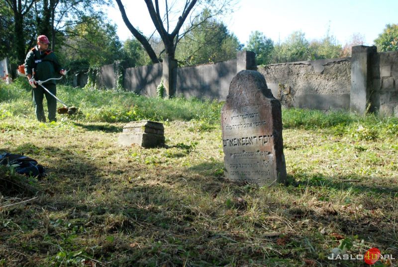 Sprzątanie cmentarza żydowskiego w Jaśle