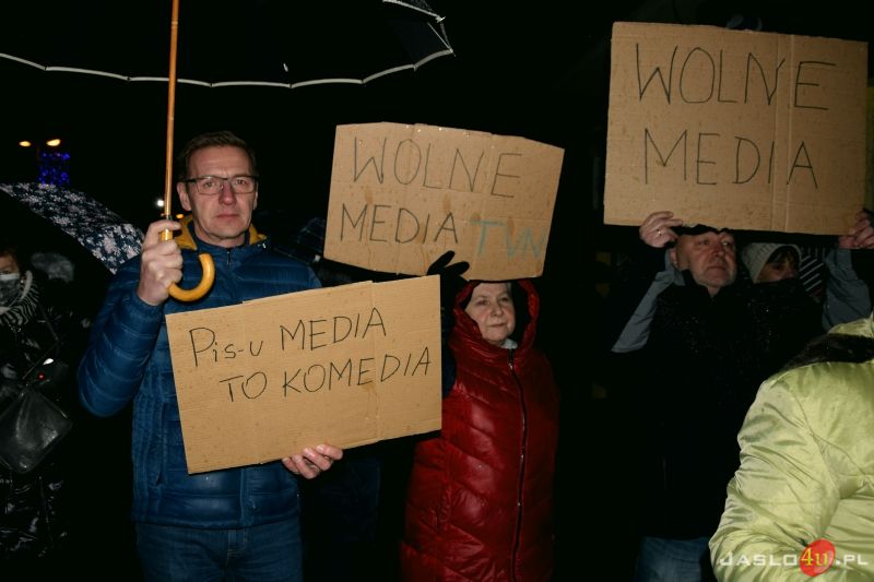 Protest przeciwko ustawie "Lex TVN" w Jaśle