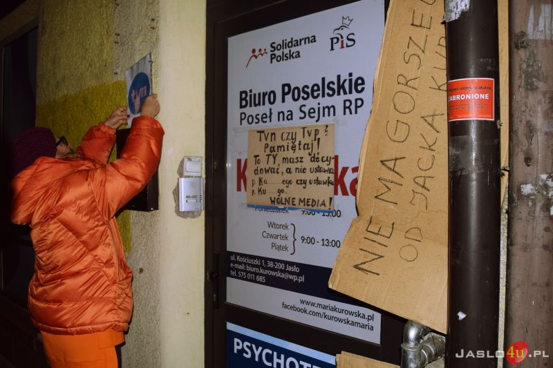 Protest przeciwko ustawie "Lex TVN" w Jaśle