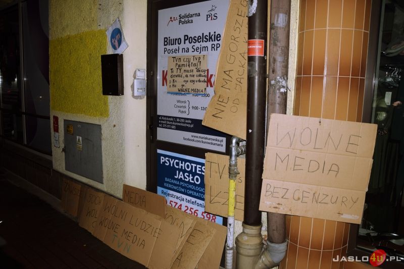 Protest przeciwko ustawie "Lex TVN" w Jaśle