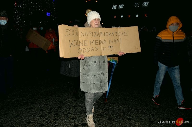 Protest przeciwko ustawie "Lex TVN" w Jaśle