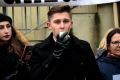 Konferencja działaczy i sympatyków Konfederacji przed Szpitalem Specjalistycznym w Jaśle