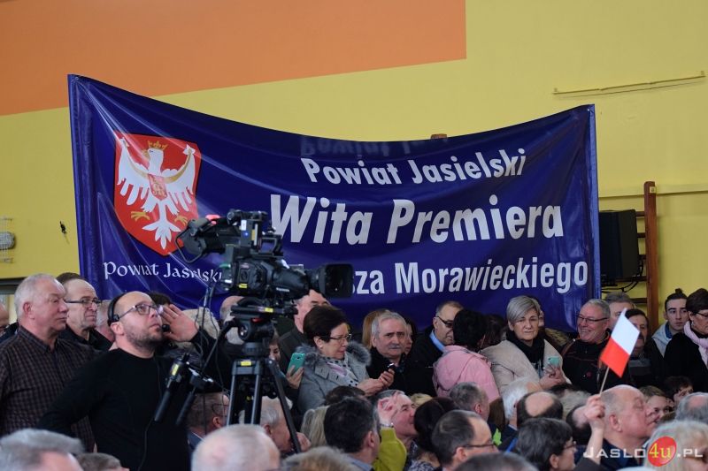 Wizyta premiera Mateusza Morawieckiego w Jaśle - inauguracja kampanii wyborczej PiS