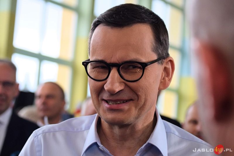 Wizyta premiera Mateusza Morawieckiego w Jaśle - inauguracja kampanii wyborczej PiS