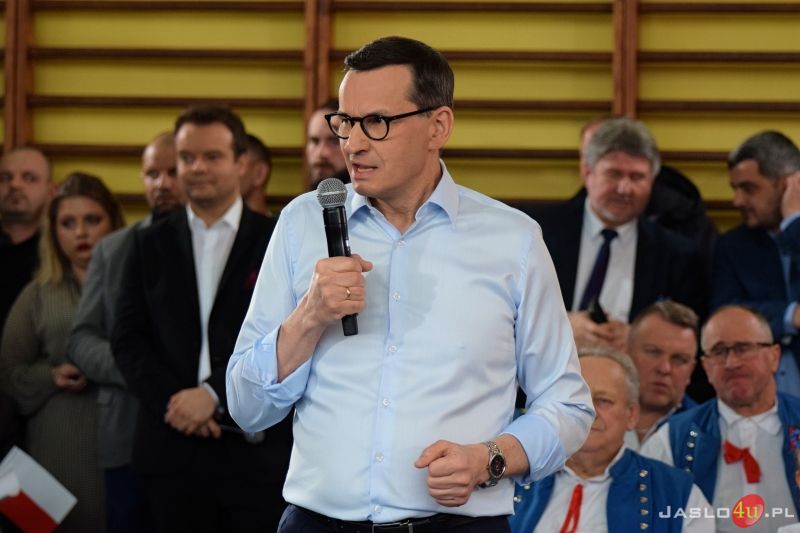 Wizyta premiera Mateusza Morawieckiego w Jaśle - inauguracja kampanii wyborczej PiS