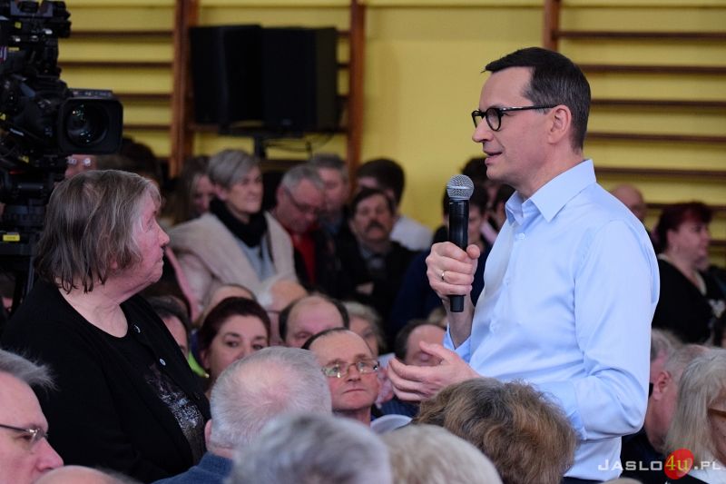 Wizyta premiera Mateusza Morawieckiego w Jaśle - inauguracja kampanii wyborczej PiS