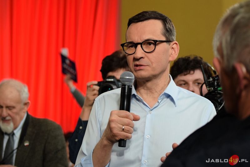 Wizyta premiera Mateusza Morawieckiego w Jaśle - inauguracja kampanii wyborczej PiS
