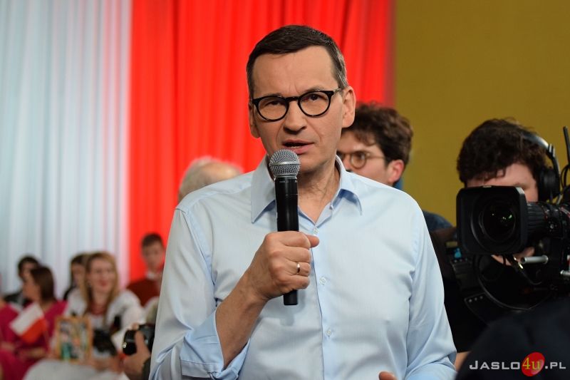 Wizyta premiera Mateusza Morawieckiego w Jaśle - inauguracja kampanii wyborczej PiS