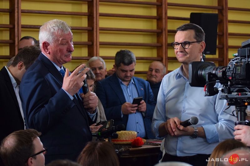 Wizyta premiera Mateusza Morawieckiego w Jaśle - inauguracja kampanii wyborczej PiS