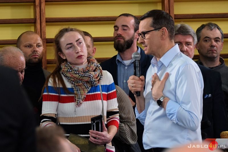 Wizyta premiera Mateusza Morawieckiego w Jaśle - inauguracja kampanii wyborczej PiS