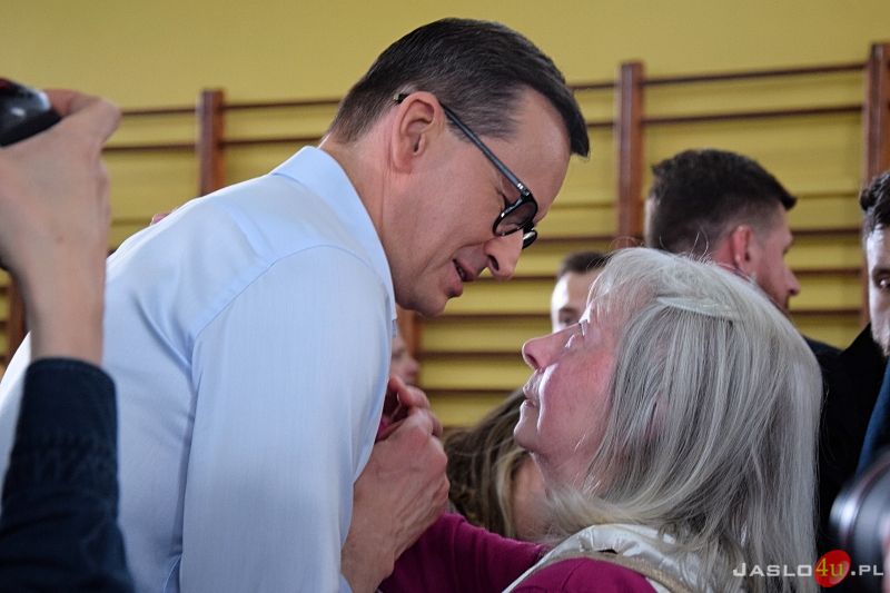 Wizyta premiera Mateusza Morawieckiego w Jaśle - inauguracja kampanii wyborczej PiS