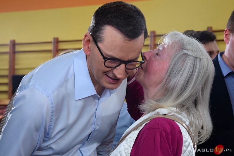 Wizyta premiera Mateusza Morawieckiego w Jaśle - inauguracja kampanii wyborczej PiS